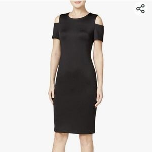 ⭐Calvin Klein Black Cold Shoulder Knee Length Cocktail Dress Size 2